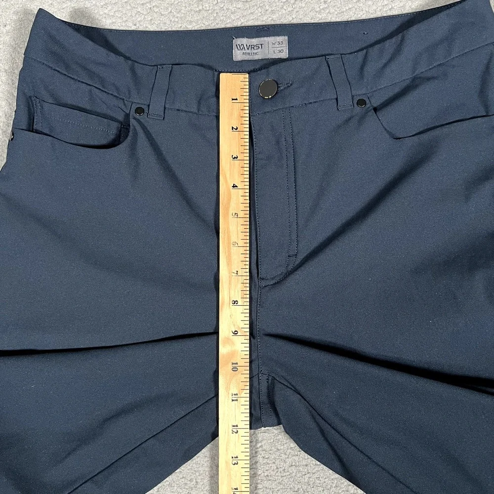 VRST Pants Mens 32x28 Blue Commuter Tech Slim Fit Casual Preppy Pockets Logo - Picture 6 of 12